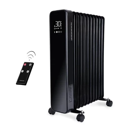 Image of Oil Filled Radiator Free Standing Electric Heater Energy Efficient 11 Fin, 2500W, Black Portable Touch Screen with Remote Control by Nuovva