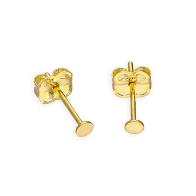 Image of 9ct Gold 2mm Flat Circle Stud Earrings