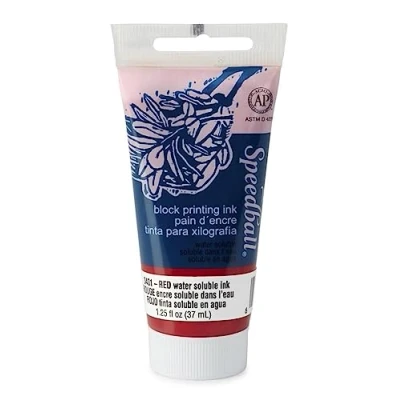 Image of Speedball Art Products Water Soluble Block Printing Ink, Red, 1.25oz