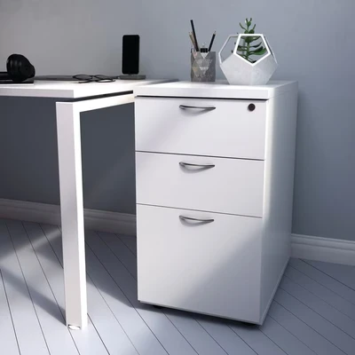 Image of First 3 Drawer Desk High Pedestal 404x800x730mm Beech KF79930