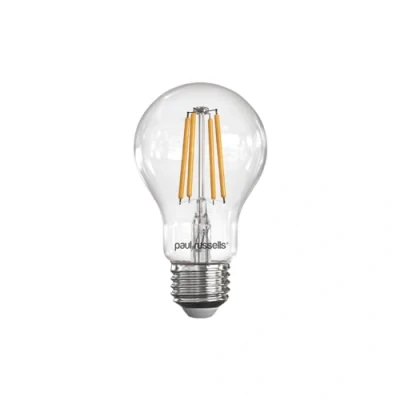 Image of paul russells LED Filament GLS Dimmable Edison Screw Fittings E27 Light Bulbs, 7Watt 806Lumens Classic A60 60w Equivalent, 2700K Warm White Dimmer ES Energy Saving Lamps, Pack of 1