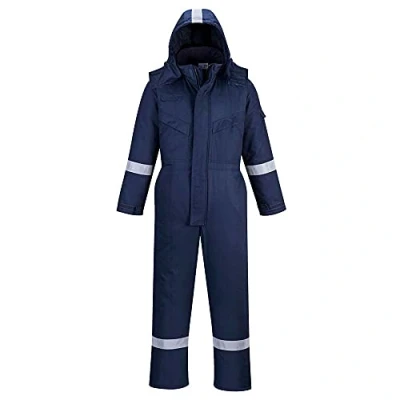 Image of Portwest FR Anti Static Winter Coverall Navy Small