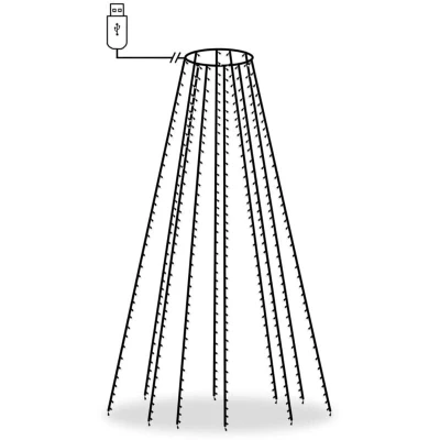 Image of vidaXL Christmas Tree Net Lights, 400 Blue LEDs, Energy Efficient, Waterproof, Indoor/Outdoor Use, USB Connector, 10m Lead Wire, Easy to Store