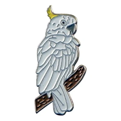 Image of Cockatoo Bird Growing Metal Enamelled Pin Badge Lapel XJKB12 43