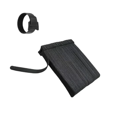 Image of 100 Black Adjustable Reusable Cable Straps, Hook and Loop, Releasable Extension Loop Tidy Wraps for Headphones HDMI Ethernet Printers Laptops USB Data Cables