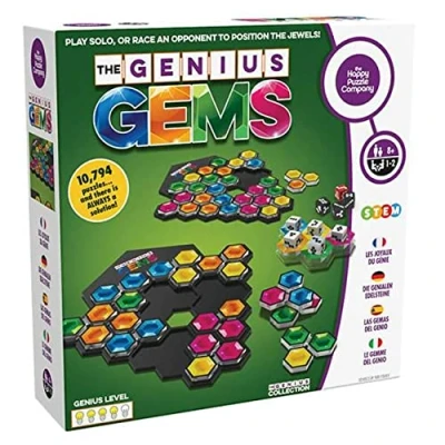 Image of The Happy Puzzle Company Genius Gems Game 10,794 Puzzles A Great Challenge for Friends and Family Board Night Logic Smart Games STEM Educational Learning Resources Ages 8+