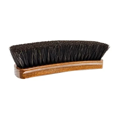 Image of Birch Premium Quality Shoe Brush, 100% Horsehair, Shine Buff Polish Leather Shoes &amp; Footwear [Extra Large, 205mm x 64mm 19mm] (Black Horse Hair)