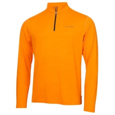 Image of Calvin Klein Mens Newport Half Zip Sweater Sunflower Marl L