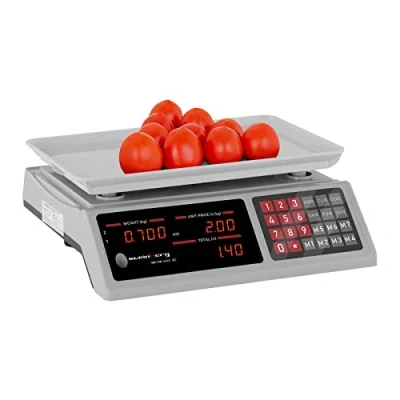 Image of Steinberg Systems Checkweigher Scale Retail Price Computing Industrial Table Digital 0 40kg SBS PW 402EP (33.7x23.1x0.6cm, 6 LED Displays, 7 Memory Spaces, 4V Battery, 2g Accuracy)