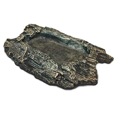 Image of Komodo Habitat Rock Bowl, Large, Bowl for Reptiles, Amphibians, Small Animals, Reptile Feeding Vivariums and Terrariums