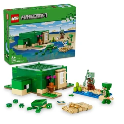 Image of LEGO Minecraft the Turtle Beach House Animal Care Toy for Kids, Girls and Boys Aged 8 Plus Years Old, Building Set with Characters Figures from Game, Gift Gamers 21254
