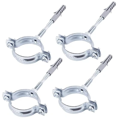 Image of SKIR&#039;CO (Pack of 4 pcs) Pipe Brackets for Ø 47 51 mm Pipes, Clamps, Supports Wall and Ceiling Mounting (4