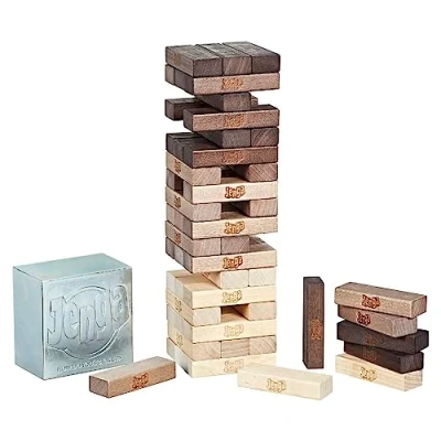 Image of Hasbro Gaming Jenga Game: Rustic Series Edition Amazon Exclusive