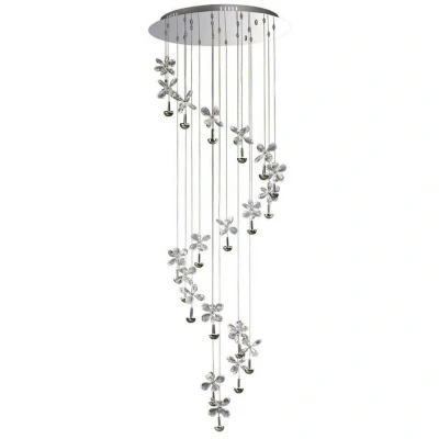 Image of Aviva Ceiling Cluster Pendant 20 Light 4000K LED Polished Chrome, Crystal