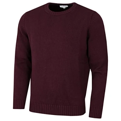Image of Calvin Klein Mens Chunky Crew Neck Sweater Burgundy XXXL