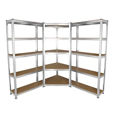 Image of 2 x 90cm Heavy Duty Racking &amp; 1 Corner Unit/Garage Galvanised Steel Shelving