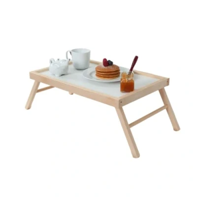 Image of Folding Bed Table, Armchair Tray, Breakfast, Beech Wood, Legs, 33x50x21.5hcm