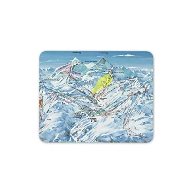 Image of Destination Vinyl ltd Tignes Piste Map Mouse Mat Pad France Ski Snowboard Fun PC Computer #8435