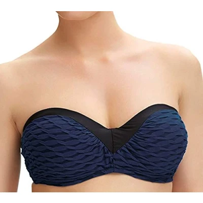 Image of Fantasie Sarasota FS6293 Underwired Padded Bandeau Bikini Top Nightshade 38DD Blue