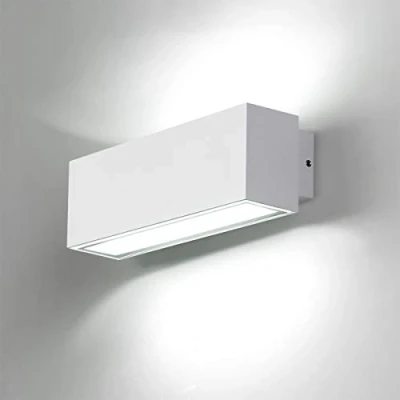 Image of Dr.lazy 12W LED Wall Lamp Outdoor Sconce IP65 Waterproof Lighting Aluminium Up Down Outside Lights for Patio, Terrace, Garden, Hallway, Balcony, Porch (White/Cold White)