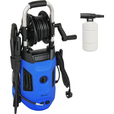 Image of Outsunny 1800W Power Washer 150 Bar Pressure 6M Hose and Reel Blue