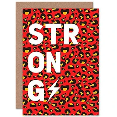 Image of Wee Blue Coo Leopard Words Strong Greetings Card
