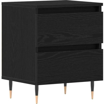 Image of vidaXL Bedside Cabinet Black Oak 40x35x50 cm Engineered Wood
