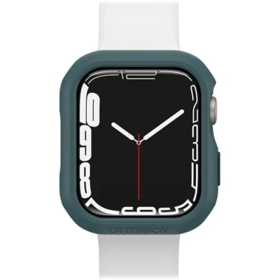 Image of OtterBox All Day Watch Bumper for Apple Series 9/8/7 45mm, Shockproof, Drop proof, Sleek Protective Case Watch, Guards Display and Edges, Green/Blue