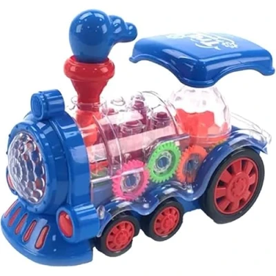 Image of SDMAX Kids Toy Train With Flashing Light And Music Sound, For 2 5 Year Children, Transparent, Durable, Universal Walking Gear Engine