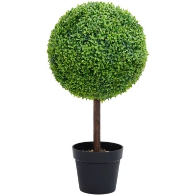 Image of vidaXL Artificial Boxwood Plant with Pot Ball Shaped Green 50 cm