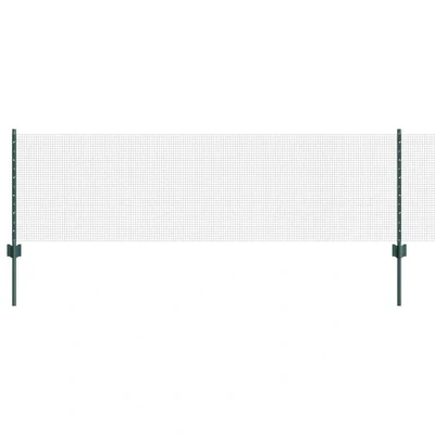 Image of vidaXL Welded Wire Fence with 22 U Posts Green 0.6x50 m Steel
