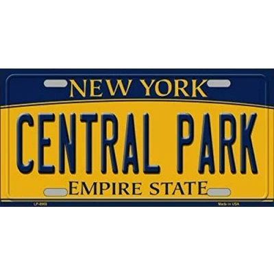Image of new Sign central park york state background novelty License Plate 6x12 inches
