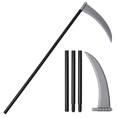Image of Grim Reaper Scythe 110cm Detachable Plastic Halloween Staff Perfect Props for Costume Adjustable Death Weapon