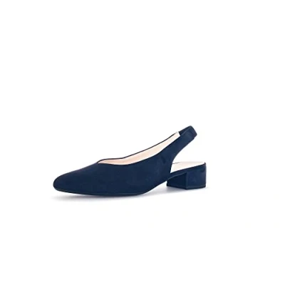 Image of Gabor Women Court Shoes, Ladies Slingback Shoes,Slingback,Ankle Strap,Leather,Comfortable,Blue (atlantik),37 EU / 4 UK