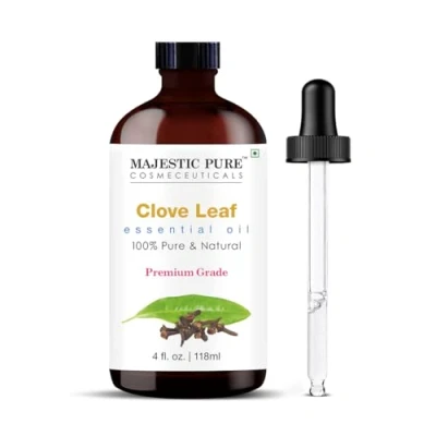 Image of MAJESTIC Pure Clove Essential Oil 100% and Natural Premium Grade Oils for Hair Care, Home Diffusers, Skin, Aromatherapy, Massage Humidifiers 4 Fl Oz