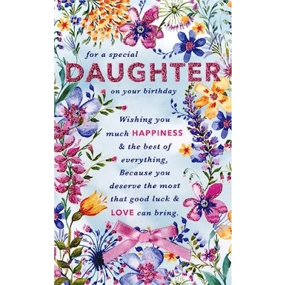 Image of Special Daughter Embellished Poetic Birthday Greeting Card Words to Cherish Cards WCH023