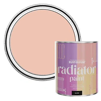 Image of Rust Oleum Orange Heat Resistant Radiator Paint in Gloss Finish Coral 750ml