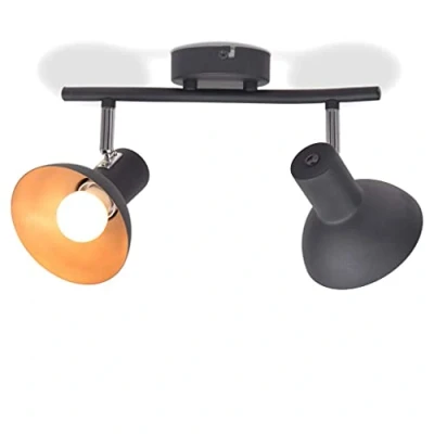 Image of Susany Ceiling Lamp Spotlights Directed with 2 Bulbs E27 Black and Gold