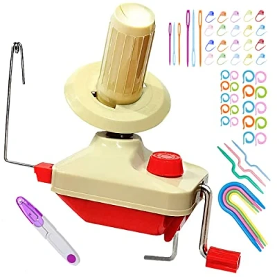 Image of Yarn Ball Winder, Convenient Winder for Yarn,Yarn Swift and Combo with Easy Installation Storage + 53 Pieces Stitch Knitting Needles 1 Scissors
