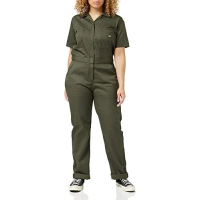 Image of Dickies, Women&#039;s, SS FLEX COVERALL, MOSS GREEN, XS