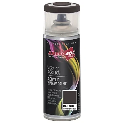 Image of Ambro Sol V4008019 Multipurpose Acrylic Enamel Spray Paint, Grey Brown, 400 ml