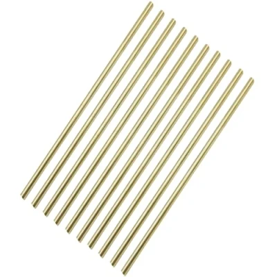 Image of 10PCS 5mm Brass Rod, Metal Solid Round Rod Pin Lathe Bar Stock for RC Model Airplane Helicopter DIY Craft 100mm Length