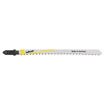 Image of wolfcraft 2 HCS Jigsaw Blades, T Shank, kitchen worktop, clean cut I 2324000 Special blade for extremely cuts on both sides through worktops
