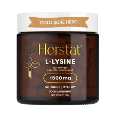 Image of L Lysine 1500mg by Herstat High Potency Essential Amino Acid, Vegetable Capsules, 60ct