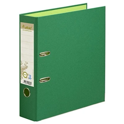 Image of Exacompta Ref 53983E Forever Collection Prem&#039;Touch Lever Arch File 320 x 290mm, Suitable for A4 Documents, 80mm Spine, 100% Recycled Paper Dark Green