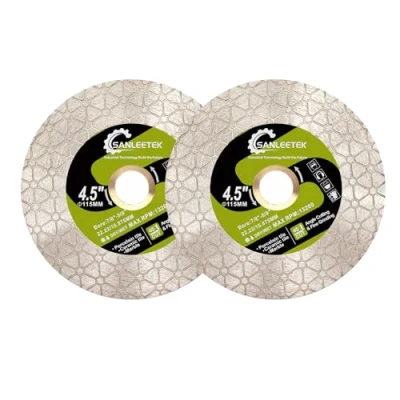 Image of SANLEETEK Diamond Cutting Grinding Disc 115mm 2pcs Blade Triangular Design for Ceramic Tile Porcelain Marble Artificial Stone Quartz