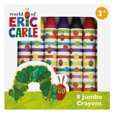 Image of Robert Frederick Set of 8 Jumbo Crayons for Children The Very Hungry Caterpillar Design Perfect Ages 3 Years Upward