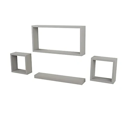 Image of Core Products Hudson Set of 4 Wall Cubes Light Grey