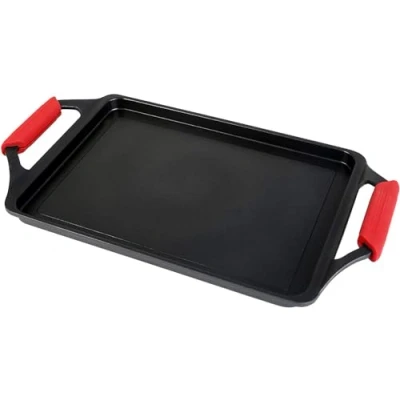 Image of WECOOK! Ecostone Induction Roasting Pan, 43 x 25 cm, Cast Aluminum, Non Stick Xtra DUPON Ecological PFOA Free, 5 mm Thick, Silicone Handles, Ceramic Hob, Gas, Oven