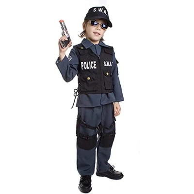 Image of Dress Up America Deluxe Children&#039;s SWAT Police Officer Costume Set